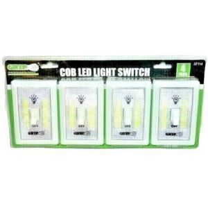 Grip Cob Light Switch LED 4-Pc Battery Operated Emergency Lighting Hook & Loop